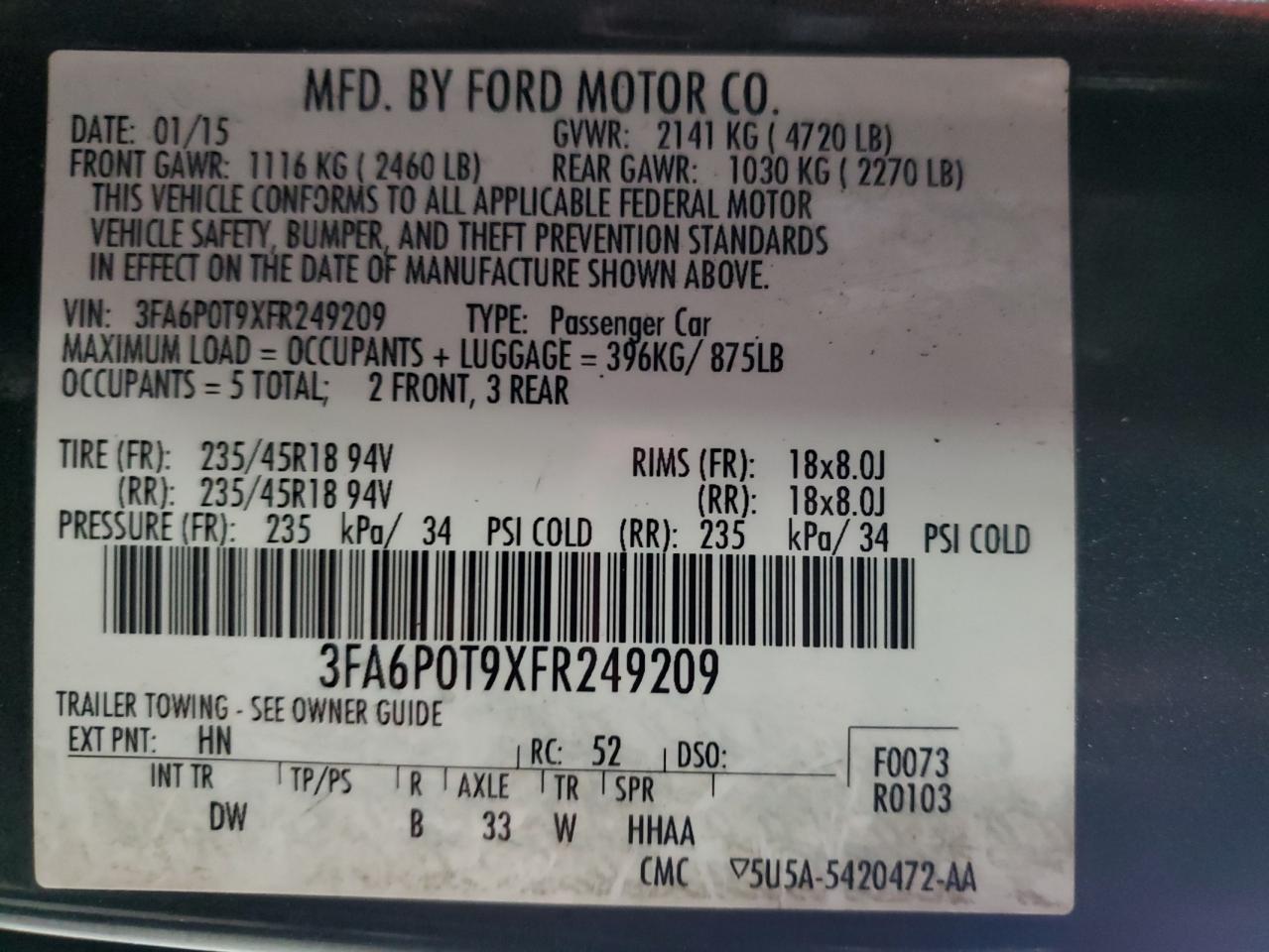 Ford Fusion Se Image 3