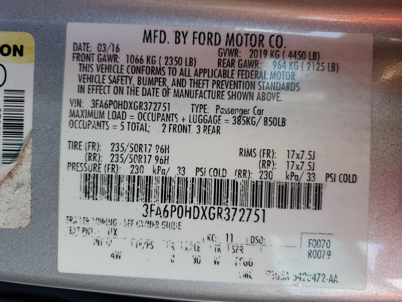 Ford Fusion Se Image 3