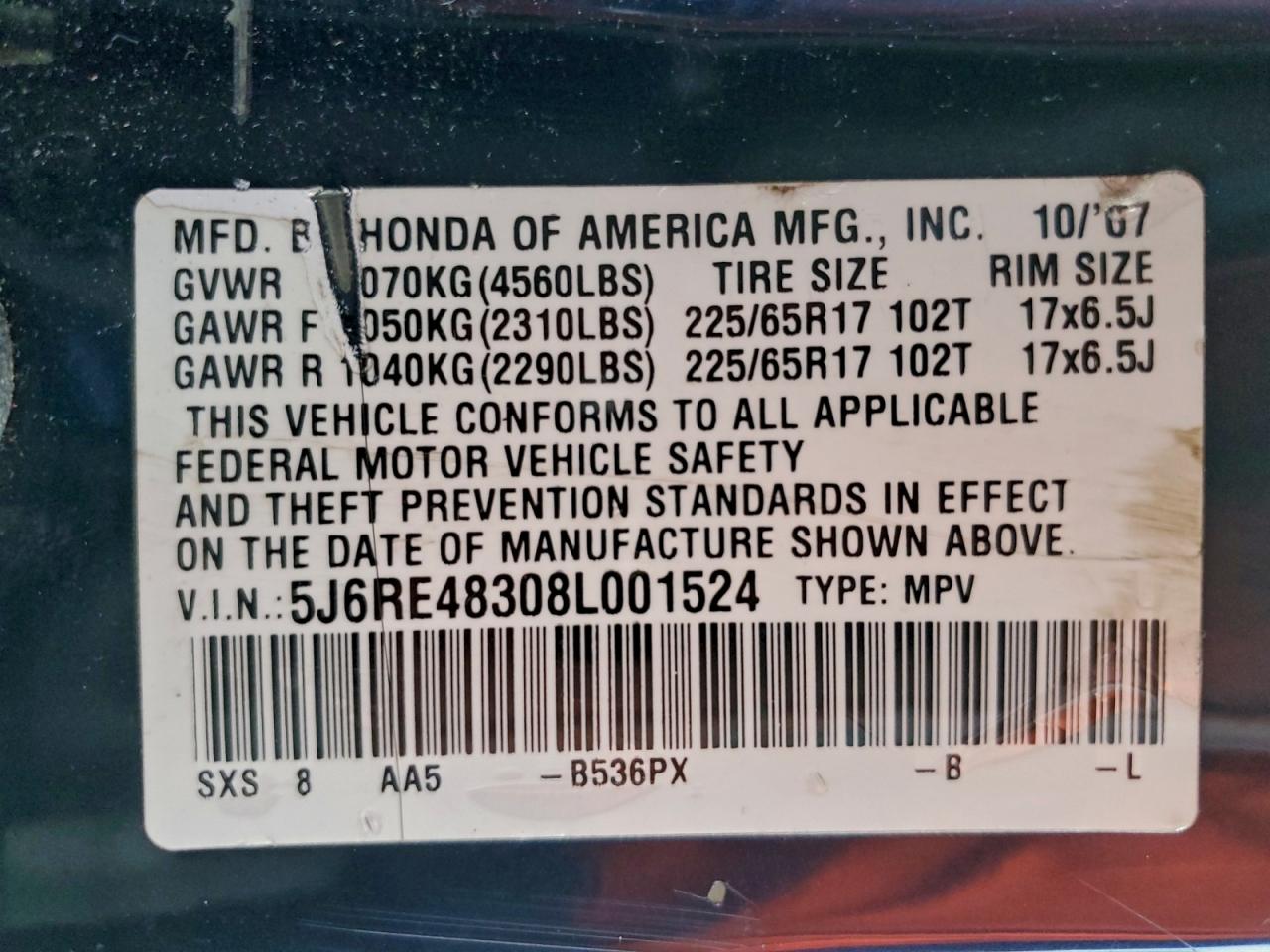 Honda Crv Lx Image 8